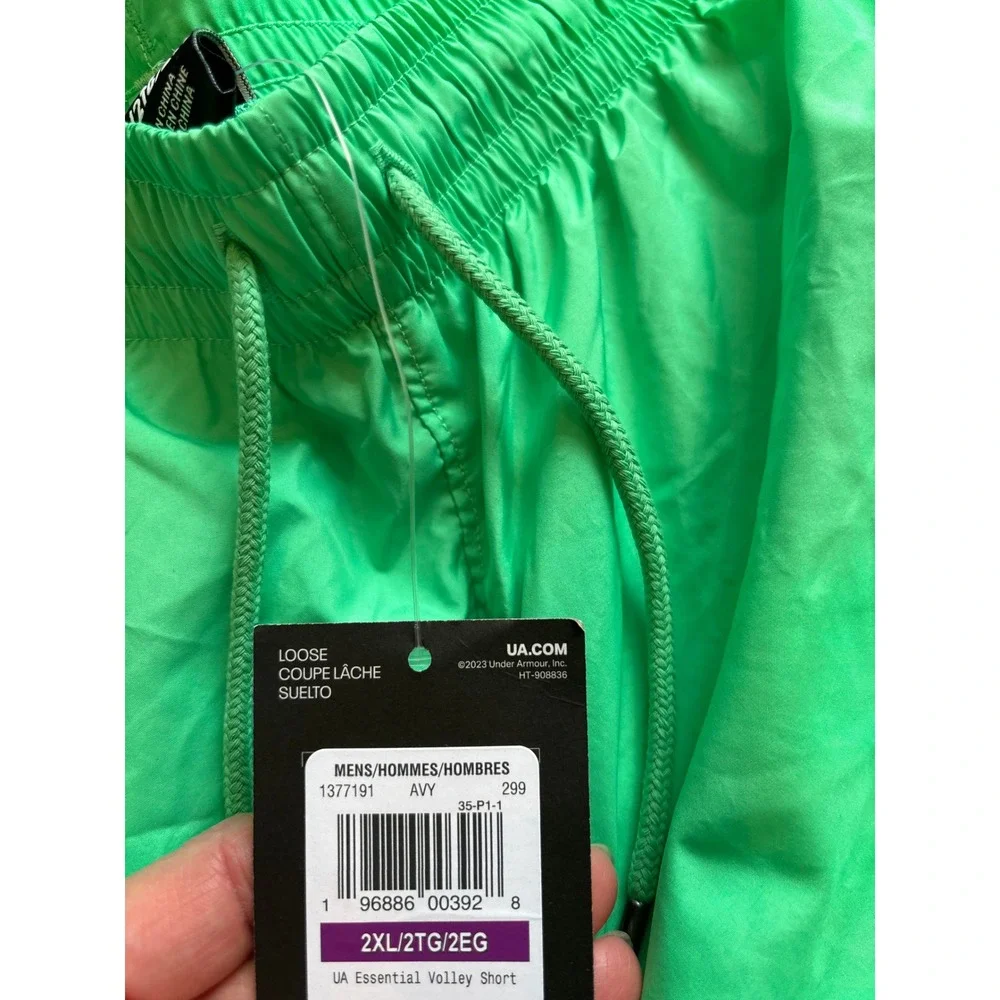 Under Armour Mens Essential Volley Shorts Green XXL‎
